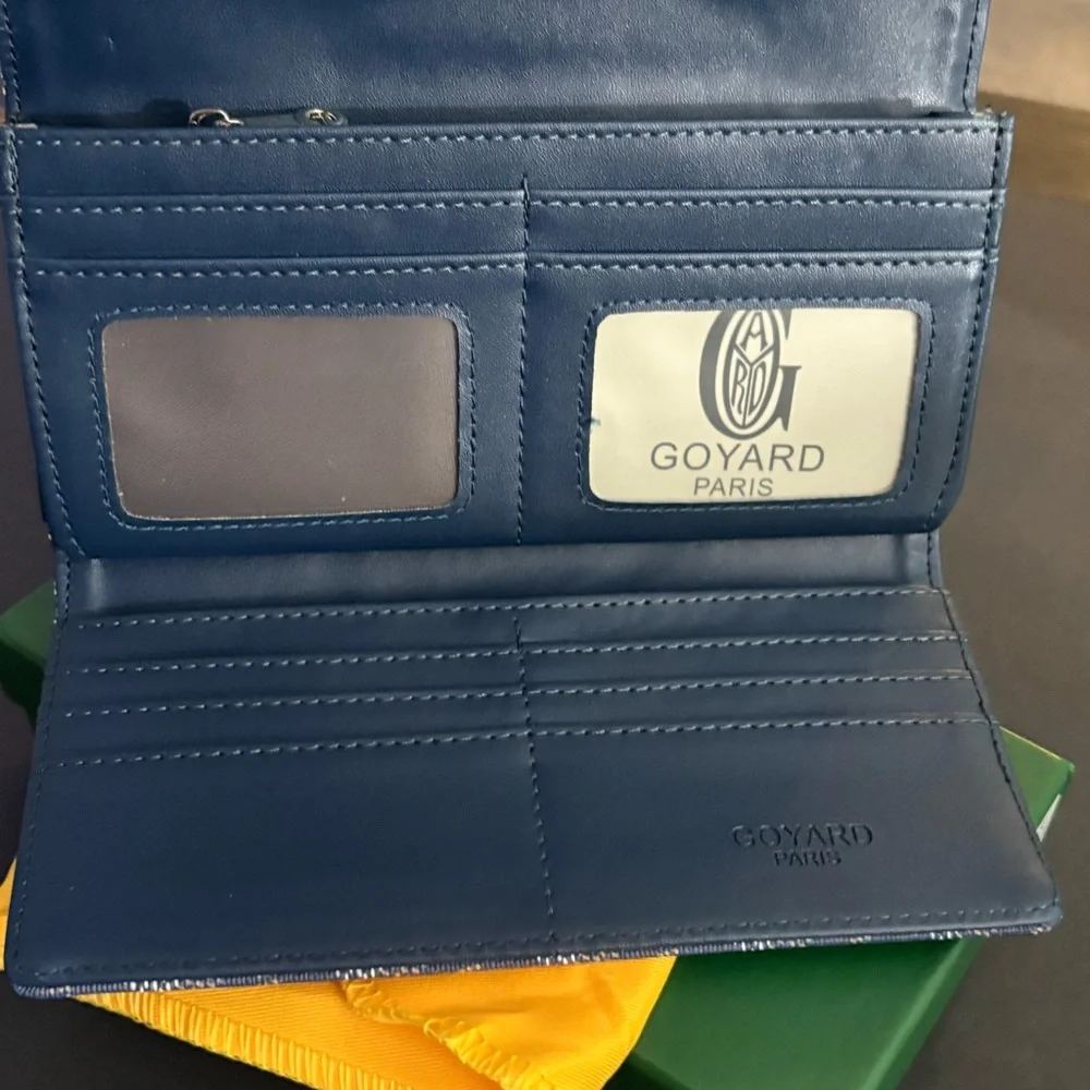 Fashion Blue Long Wallet Trifold Snap Closure - Picture 11 of 16